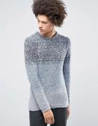 Asos Cobra Ombre Crew Neck Sweater - Blue
