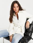 & Other Stories Tie Waist Recycled Polyester Jacket In White