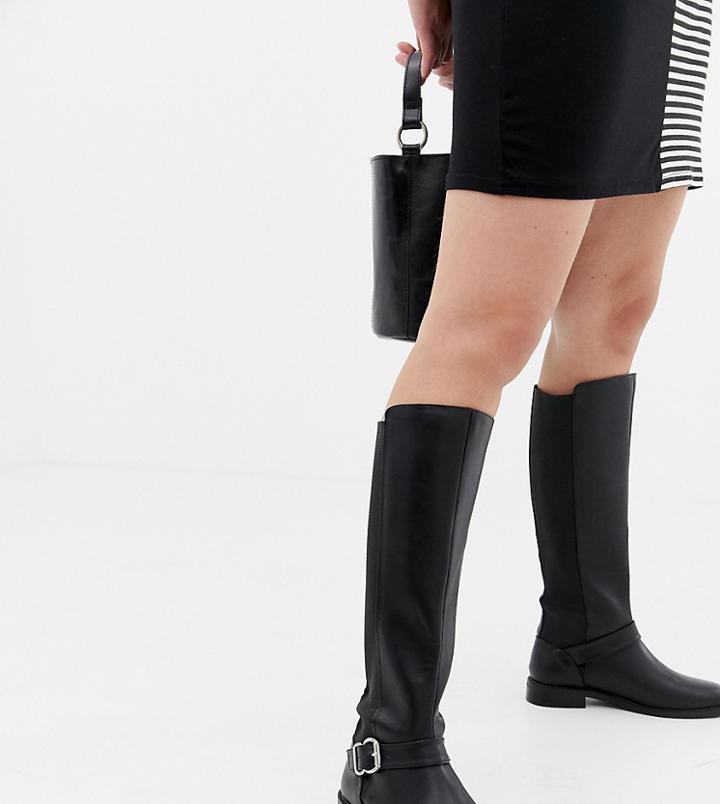 Asos Design Wide Fit Carrick Knee High Boots - Black