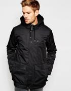 Native Youth Parka With Fleece Lining - Black