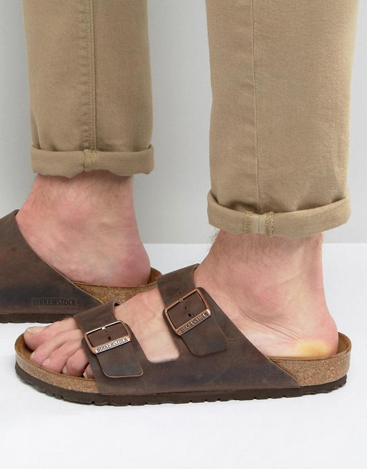 Birkenstocks Arizona Oiled Leather Sandals - Brown