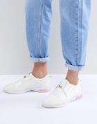 Ted Baker Cepas White And Rose Gold Strap Sneakers - White