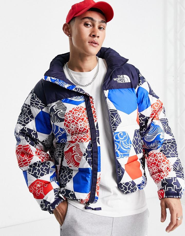 The North Face Ic Geo 1996 Retro Nuptse Jacket In Blue