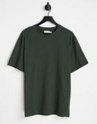 Topman Organic Oversize Fit T-shirt In Khaki-green