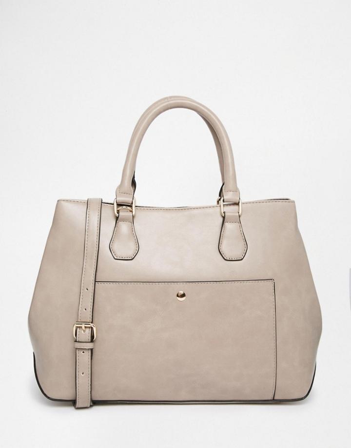 Asos Pocket Stud Tote Bag - Gray