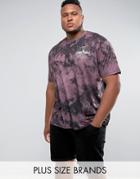 Jacamo Plus T-shirt With Tie Dye Print In Purple - Purple
