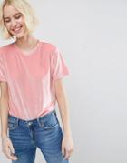 Asos T-shirt In Velvet - Pink