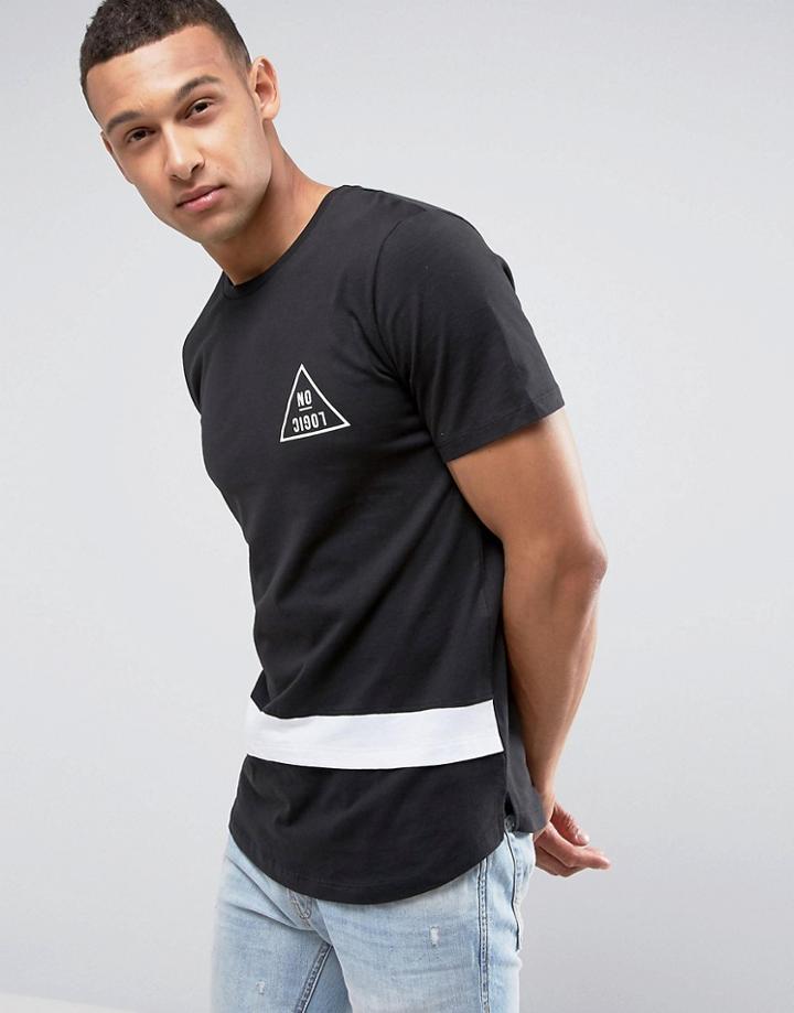 Jack & Jones Stripe Logo T-shirt - Black