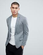 Only & Sons Skinny Suit Jacket In Jersey - Gray