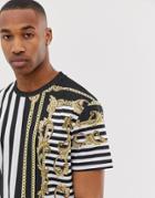 Urban Threads T-shirt In Baroque Print - Multi