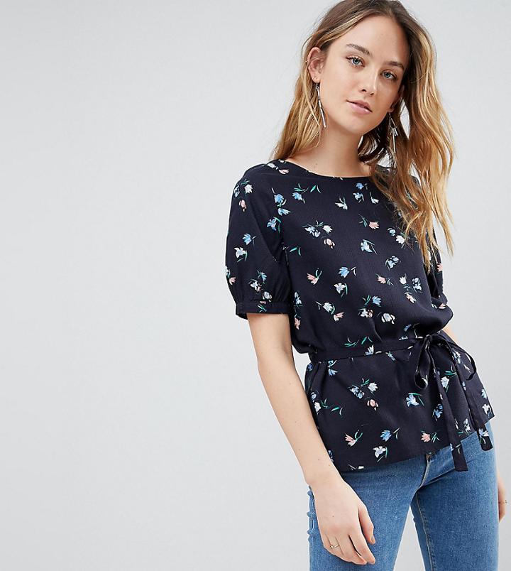 Vero Moda Tall Ditsy Shell Top - Navy