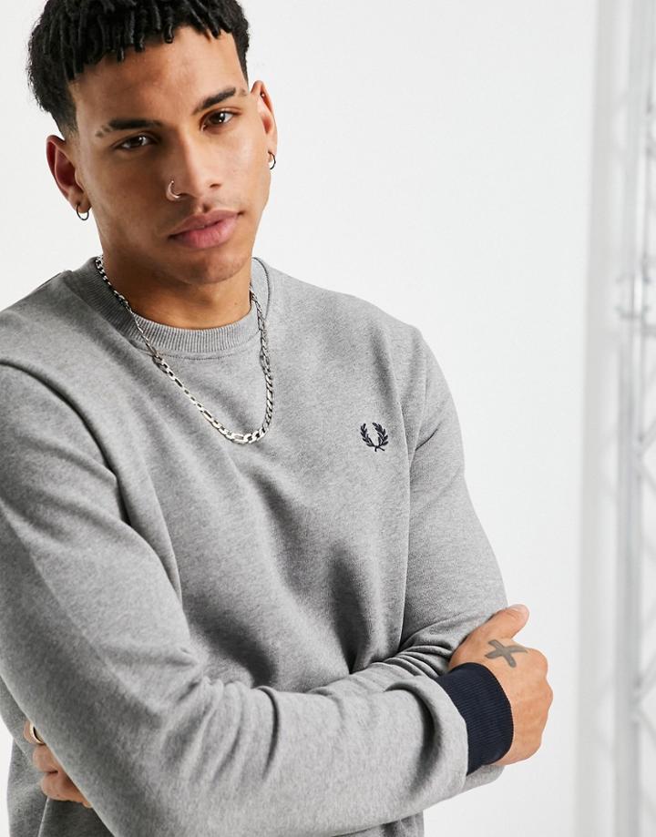 Fred Perry Contrast Panel Sweatshirt In Gray-grey
