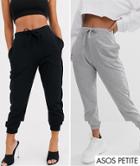 Asos Design Petite Basic Jogger With Tie 2 Pack Save-multi