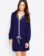 Traffic People Curiouser And Curiouser Shirt Dress - Navy