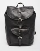 Sandqvist Helmer Leather Backpack - Black