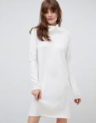 Asos Design Cowl Neck Knitted Mini Dress - Cream