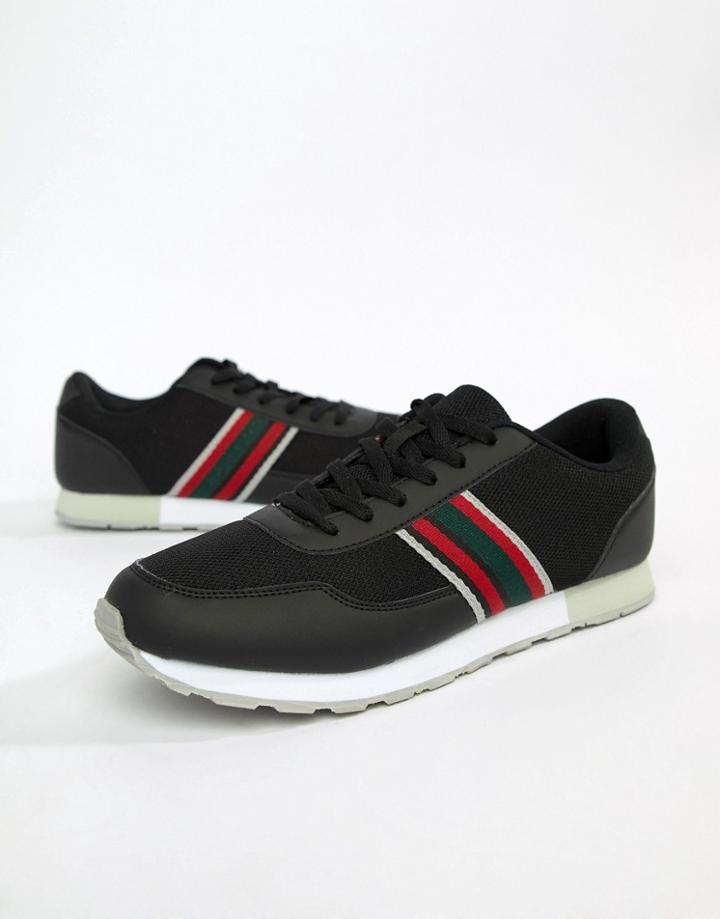 Brave Soul Stripe Sneakers - White