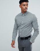 Asos Smart Stretch Slim Check Shirt - Green