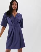 Closet Cross Over Kimono Sleeve Dress - Gray