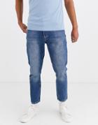 Brooklyn Supply Co Relaxed Skate Fit Jeans In Light Blue Wash-gray
