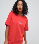 Weekday Organic Cotton Statement T-shirt In Red - Red