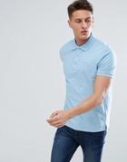 Hugo Logo Polo In Light Blue - Blue