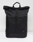 Spiral Roll-top Backpack In Black - Black