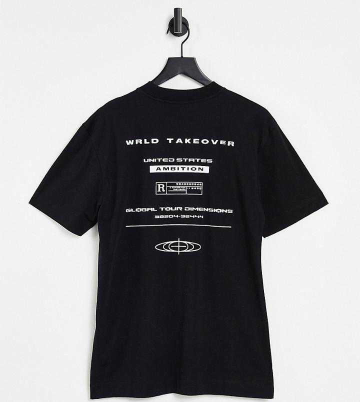 Collusion Unisex T-shirt With Print In Black