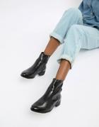 Office Ashleigh Black Leather Calf Croc Boots - Black