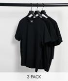 New Look 3-pack Crew Neck T-shirts In Black