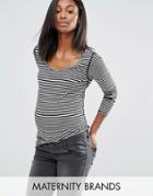 Noppies Maternity Striped Long Sleeve Reversible Top - Multi
