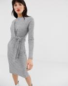 River Island Dress With Knot Front In Gray