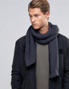 Asos Knitted Scarf In Slate Gray - Gray