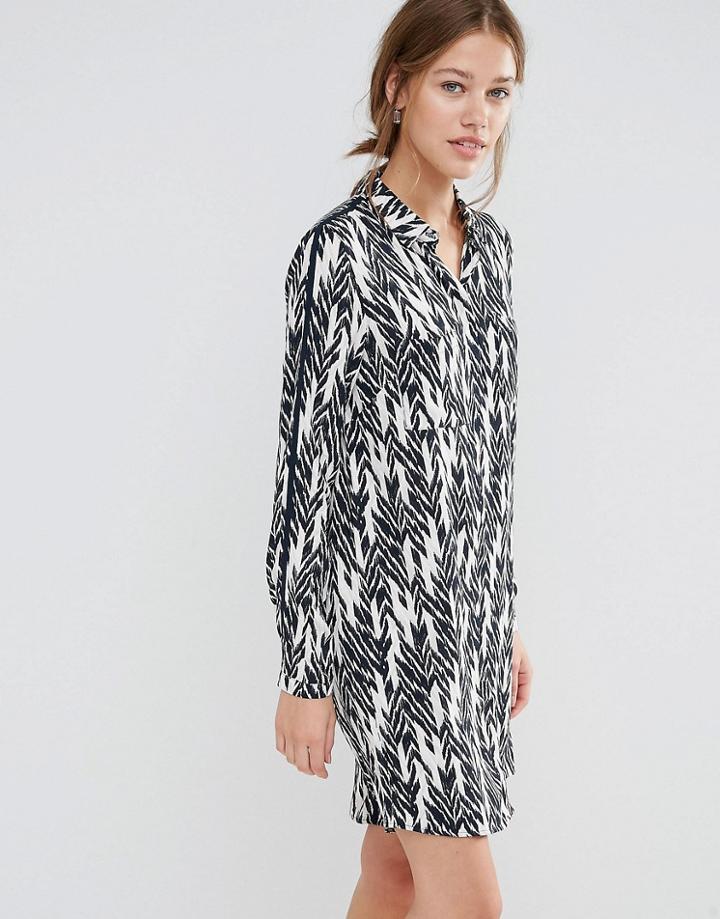 Just Female Ikat Shirt Dress - Blue