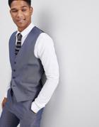Selected Homme Vest In Textured Fabric - Navy