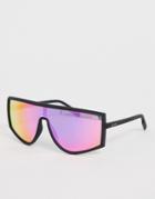 Quay Australia Cosmic Flatbrow Sunglasses In Pink - Pink