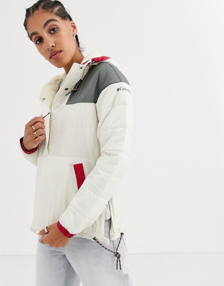 Columbia Lodge Pullover Jacket In Beige-cream