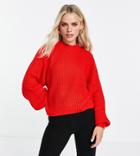 Threadbare Petite Chloe Turtle Neck Sweater In Bright Red-green