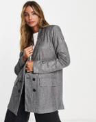 Urban Threads Oversized Double Breasted Blazer In Black Glitter
