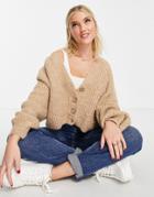 Stradivarius V-neck Ultimate Cardigan In Beige-neutral
