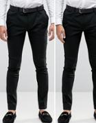 Asos 2 Pack Super Skinny Pants In Black Save - Black