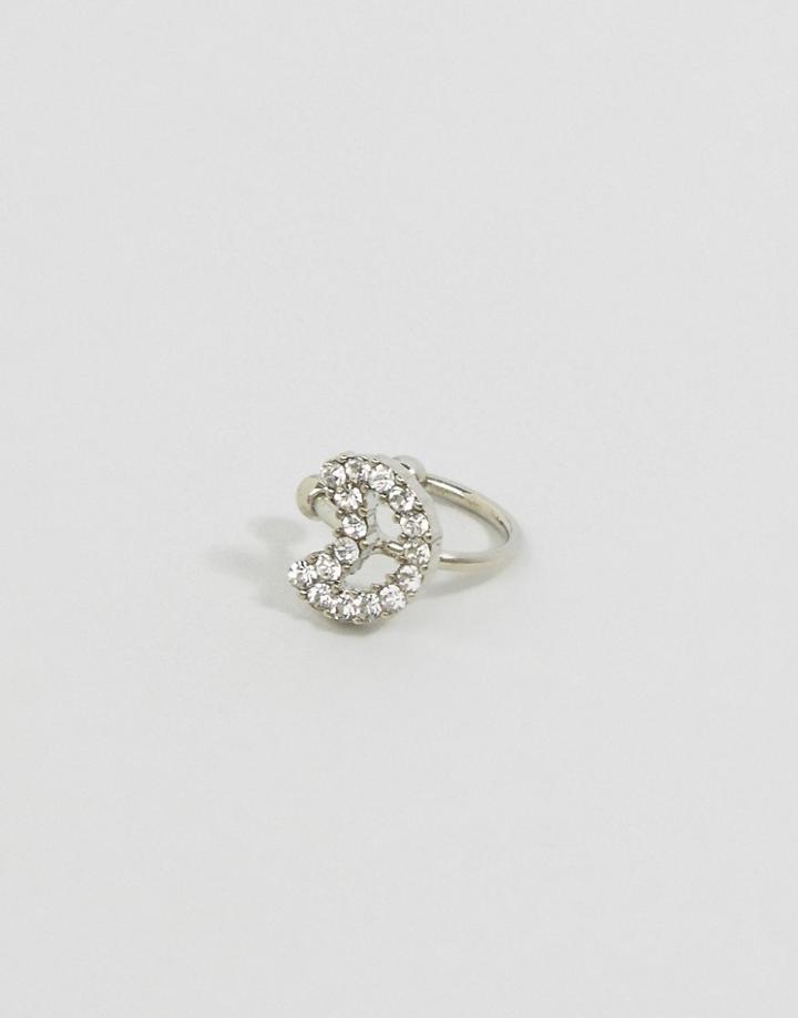 Asos Mini Moon Jewel Ear Cuff - Clear