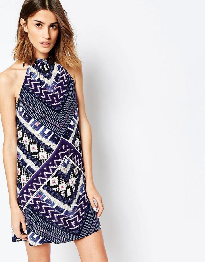 Warehouse Patchwork Print Dress - Multi