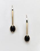 Dyrberg/kern Drop Through Pull Stone Earrings - Black