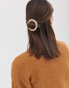 Asos Design Hair Pin With Open Circle Rattan Detail - Gold