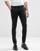 Asos Extreme Super Skinny Smart Trousers In Black - Black