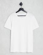 Selected Homme Raw Edge T-shirt In White