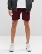 Asos Slim Chino Shorts In Dark Purple - Winetasting