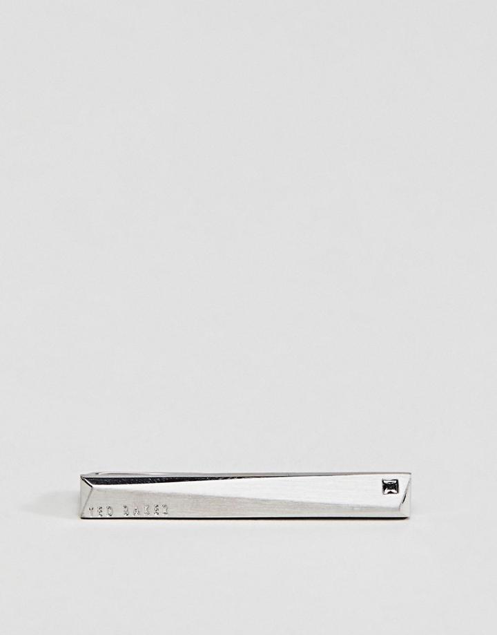 Ted Baker Lineman Corner Crystal Tie Bar In Silver - Silver
