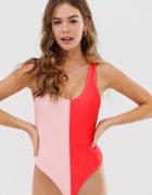 Glamorous Swimsuit In Color Block